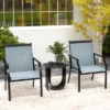 Tangkula Set Of 2 Patio Dining Chairs Outdoor Armchairs W/ Sturdy Metal Frame