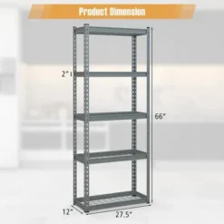 Tangkula 5-Tier Metal Shelving Unit Heavy Duty Wire Storage Rack With Anti-slip Foot Pads -Tangkula GUEST aca80719 11d0 40cb 8a58 8499a9f4c1b0
