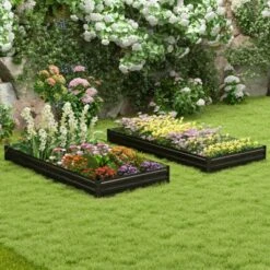 Tangkula Raised Garden Bed 8 X 4 X 1 Ft Metal Planter Box With Middle Reinforced Bracket Rectangular Raised Garden Box -Tangkula GUEST acb2b41b 8f78 4780 a87c 776b901419b6