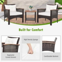 Tangkula 3PCS Patio Conversation Furniture Set PE Rattan Sofa Set W/Wood Top Table 17 Tangkula 3PCS Patio Conversation Furniture Set PE Rattan Sofa Set W/Wood Top Table -Tangkula GUEST ad96d16b 4a92 405d 8c4b 9a72be12628e