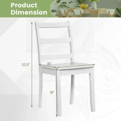 Tangkula Dining Chairs Set Of 4 Wood Dining Room Kitchen Side Chairs For Living Room -Tangkula GUEST adb86283 5b97 4e30 8111 7950e73814f6