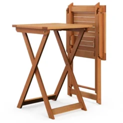 Tangkula 20" Folding Table Outdoor Hardwood Bistro Table W/ Slatted Tabletop Patio -Tangkula GUEST adc288a8 46dc 468d bae4 cb8f5e4957e9