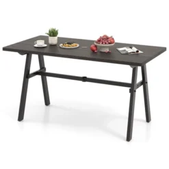 Tangkula 59" X 29.5" Rectangle Rustproof Patio Dining Table W/ 1.93" Umbrella Hole -Tangkula GUEST adc9a146 ff5d 416c 9c83 696056539b26
