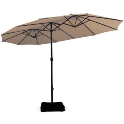 Tangkula 15Ft Outdoor Double-Sided Patio Umbrella With Base