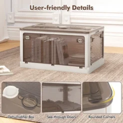 Tangkula 3-Pack Stackable Storage Bins W/Lids 24 Gallon Collapsible Plastic Container Box -Tangkula GUEST ae652c72 5667 4f33 9151 baaa20a7c1b8