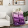 Tangkula 20-Drawer Rolling Storage Cart Art Craft Organizer Cart Mobile Utility Storage Cart With Removable Drawers & Lockable Wheels Purple -Tangkula GUEST aecb76ce 0613 4c77 8f8a fc0072824e02