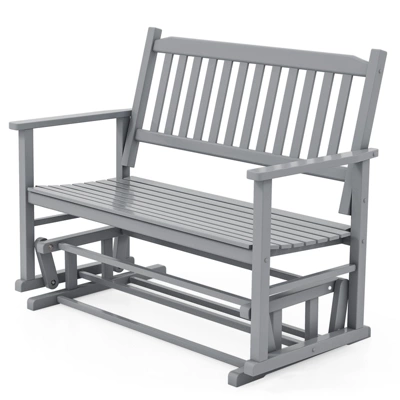 Tangkula Patio Glider Loveseat Chair Swing Rocking Bench W/ Curved Backrest & Slatted Seat 11 Tangkula Patio Glider Loveseat Chair Swing Rocking Bench W/ Curved Backrest & Slatted Seat - Image 9