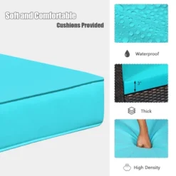 Tangkula 3-Piece Patio Rattan Bistro Set Acacia Wood Frame Sofa And Side Table -Tangkula GUEST af77fb20 5278 4c8f a29a 7bed758c0f27