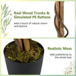 Tangkula 5 FT Tall Artificial Cherry Blossom Tree Faux Flower Plant In Nursery Pot -Tangkula GUEST afb04224 6604 46b3 b10e 2e33b11ce783