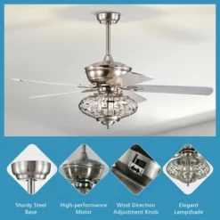 Tangkula 52" Ceiling Fan W/ Light And Remote Control, Reversible Fan Blades, 3 Adjustable Wind Speeds, Timer Function -Tangkula GUEST afb6afc7 bb05 411d 9bac abd3764841b2