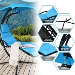 Tangkula Patio Hammock Chair Floating Hanging Chaise Lounge Chair W/ Canopy 19 Tangkula Patio Hammock Chair Floating Hanging Chaise Lounge Chair W/ Canopy -Tangkula GUEST afee809a 2f0e 499f 8bd5 006f53a1df2f