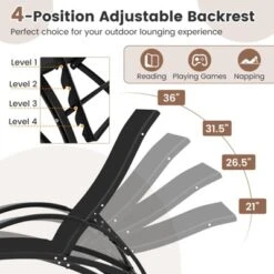Tangkula Rocking Chair Outdoor 2-in-1 Convertible Lounge Chair With 4-Level Adjustable Backrest Heavy-Duty Aluminum Frame Patio Sun Lounger Rocker -Tangkula GUEST afff0ad0 ed61 4105 b549 c611341c7dc8