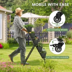 Tangkula 5-Layer Vertical Raised Garden Bed With Wheels Drainage Holes Freestanding Planter With Container Boxes Black -Tangkula GUEST b02ad048 142d 43f8 af20 27e1962c80ef