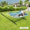 Tangkula Portable Hammock W/ Spreader Bars & Detachable Pillow Quick Dry & Water Proof Material Woven Cotton Rope Blue + Green/Light Blue + Yellow -Tangkula GUEST b1db73ca fd57 49c9 aa87 d27fa8cc5770