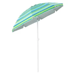 Tangkula 6.5 FT Patio Portable Beach Adjustable Umbrella W/ Folding Table & Sandbag Green -Tangkula GUEST b21b0662 5111 4d1d b8b7 0d524e1a2291