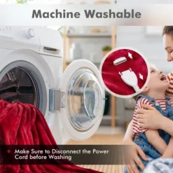 Tangkula 84" X 62" Twin Size Electric Heated Blanket, 5 Heating Levels, 10 Hours Auto Off, Cozy Flannel & Fabric, Overheat Protection Red -Tangkula GUEST b228e917 0fc5 4b6e 9fc2 4f94a17b1be1