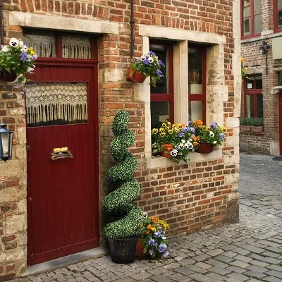 Tangkula 2 Pack Artificial Boxwood Spiral Tree 4-Ft Fake Greenery Plants With Plastic Flower Pot For Home Office Decoration 4 Tangkula 2 Pack Artificial Boxwood Spiral Tree 4-Ft Fake Greenery Plants With Plastic Flower Pot For Home Office Decoration - Image 2