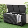 Tangkula Tightly-Woven Rattan Deck Box W/ Polyester Liner Universal Wheels & Gas Strut -Tangkula GUEST b2c08a7a b5da 4a29 967f d7159db49f6f