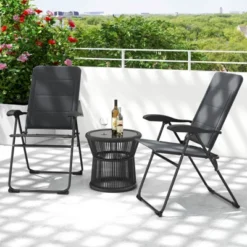 Tangkula 4PCS Patio Folding Chairs Back Adjustable Reclining Padded Garden Furniture -Tangkula GUEST b31b4796 2fba 4851 a3df 6fa55b570984 1
