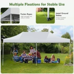 Tangkula 10 X 20FT Patio Pop-Up Folding Canopy Tent UPF 50+ ONE-BUTTON SETUP Instant Sun Shelter White -Tangkula GUEST b3498fb5 86a2 41b6 8110 0eebf43a97a0