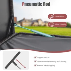 Tangkula Outdoor 50 Gallon Wicker Storage Box PE Rattan Storage Container With Lid Deck&Waterproof Liner Mix Brown -Tangkula GUEST b3698520 58db 4c7e 9571 3fd8bf637c00