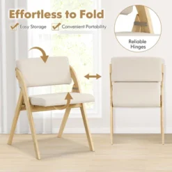 Tangkula Set Of 4 Dining Chairs Folding Kitchen Chair W/ Rubber Wood Legs Padded Seat -Tangkula GUEST b3d1c658 66d1 4d0e ad04 b9dd30d6767b