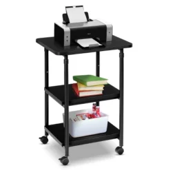 Tangkula 3-Tier Adjustable Rolling Under Desk Printer Cart With 3 Storage Shelves Printer Stand For Home Office -Tangkula GUEST b3eeeb65 af5c 42ea aa9f 0660cc1cbf91
