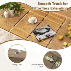 Tangkula Extendable Dining Table Folding Kitchen Table For 4-8 People W/ Rubber Wood Legs -Tangkula GUEST b4b874cc 43af 45c0 81e0 f9b737eb13e7