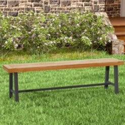 Tangkula 2PCS 63" Acacia Wood Outdoor Bench 3-Person Patio Bench With 800 Lbs Weight Capacity Outdoor Backless Bench With Heavy-Duty Metal Frame 12 Tangkula 2PCS 63" Acacia Wood Outdoor Bench 3-Person Patio Bench With 800 Lbs Weight Capacity Outdoor Backless Bench With Heavy-Duty Metal Frame -Tangkula GUEST b4d5226f 000d 4111 966d 38aceb1e7536 1