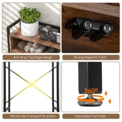 Tangkula Over The Toilet Storage Cabinet 5-Tier Bathroom Toilet Organizer W/2 Metal Mesh Doors & 3-Position Adjustable Shelf -Tangkula GUEST b5281a49 ee6e 4cab 94f4 2d1ef9e009a5