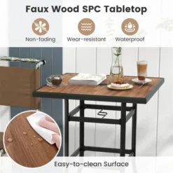 Tangkula 27.5 Inches Patio Bar Table 1.5" Umbrella Hole Metal Frame For Garden Outdoor -Tangkula GUEST b555d6bc ccf8 4490 a7d6 e505a001039f