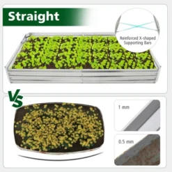 Tangkula 2PCS Galvanized Raised Garden Bed Elevated Rectangle Plant Box 8 X 4 X 1FT -Tangkula GUEST b56262be 563c 4912 9f49 f75dfb35fe69