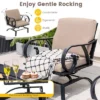 Tangkula 5PCS Cushioned Patio Dining Set Heavy-Duty Rocking Chairs With 4-in-1 Fire Pit Table -Tangkula GUEST b569a27d 0b06 45b3 8c69 ca83afa5ed07