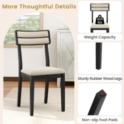 Tangkula Modern Dining Chairs Set Of 4 W/Tilt Backrest Rubber Wood Legs Soft Padded Seat -Tangkula GUEST b5a4bd3d 2de1 4b62 8247 a397e091c106