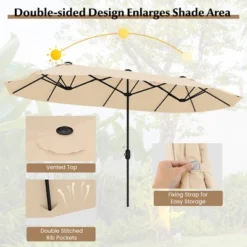 Tangkula 13FT Double-sided Patio Umbrella W/ Crank Handle Umbrella Base Safety Lock -Tangkula GUEST b5acdf61 e230 49e5 9d6f f85e86e8dd82