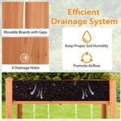 Tangkula Raised Garden Bed W/ Trellis Wooden Elevated Planter Box W/ Legs & Liner Brown -Tangkula GUEST b5ae482b 6bdf 4c7a bc81 2bc9a0490413