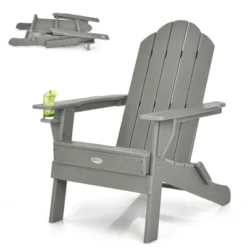 Tangkula Folding Adirondack Chair Outdoor Adirondack Chair Weather Resistant Lounger For Backyard Porch Poolside Turquoise/Grey/White/Black -Tangkula GUEST b5cbbb26 6aaf 408f b413 0ace10c85580