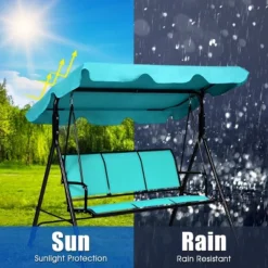 Tangkula Outdoor Swing Canopy Patio Swing Chair 3 Person Canopy Hammock Blue -Tangkula GUEST b5e3b430 6fd5 4e8e be33 54a658575804