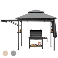 Tangkula 13.5' X 4' Patio BBQ Grill Gazebo Side Awnings Shelves 2-Tier Canopy Outdoor -Tangkula GUEST b5f7ebcb e81d 4a60 9c42 a068cfdb5430