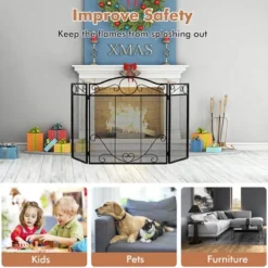 Tangkula 3-Panel Fireplace Screen Decoration Cover Pets Baby Child Safty Folded Fire Doors 14 Tangkula 3-Panel Fireplace Screen Decoration Cover Pets Baby Child Safty Folded Fire Doors -Tangkula GUEST b62d2515 f02e 4740 b85a 8ec6302b6fc7