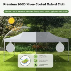 Tangkula 10 X 20FT Patio Pop-Up Folding Canopy Tent UPF 50+ ONE-BUTTON SETUP Instant Sun Shelter White -Tangkula GUEST b6a92815 b774 4276 a403 4de81c4f85df