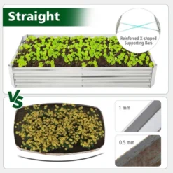 Tangkula 6 X 3 X 1FT Galvanized Raised Garden Bed Heavy-Duty Elevated Rectangle Plant Box -Tangkula GUEST b6adf9bf 571e 4118 897b 84e5ca3df7a3