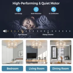 Tangkula 20" Caged Ceiling Fan W/ Light, Remote Control, Reversible Motor, 3 Speeds Adjustable, Timing Function, 4 X E12 Base (No Bulb) -Tangkula GUEST b81d6816 f6bc 4f3d 8902 d5d310a2cb5e