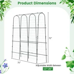 Tangkula 71" X 71" U-Shaped Garden Trellis W/Tear-resistant Netting Sharp Ground Stakes -Tangkula GUEST b8893ef8 0832 4bf7 83be 25e57a4fb0d8