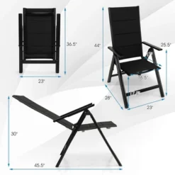 Tangkula Set Of 4 Patio Folding Chairs Lightweight Outdoor Dining Chairs W/ Padded Seat -Tangkula GUEST b89ba754 51b4 478c ac11 f7809cd9d90c