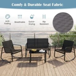 Tangkula 8 PCS Rocking Bistro Set Patio Furniture Set W/ Loveseat Rocking Chairs & Coffee Table 16 Tangkula 8 PCS Rocking Bistro Set Patio Furniture Set W/ Loveseat Rocking Chairs & Coffee Table -Tangkula GUEST b8c917e2 c117 43e8 a6c8 b62f3d0cf544