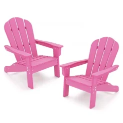 Tangkula 2PCS Kid's Adirondack Chair All-Weather HDPE Toddler Lawn Chair W/ Ergonomic Design -Tangkula GUEST b8e2b80b 7e83 453b ab26 1e72a7c14eae