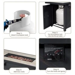 Tangkula 7PCS Patio Rattan Furniture Set Fire Pit Table Cover Cushion Beige 17 Tangkula 7PCS Patio Rattan Furniture Set Fire Pit Table Cover Cushion Beige -Tangkula GUEST b9226002 8847 4dd6 b854 ea4db2eaed85