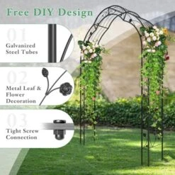 Tangkula 99" Tall Garden Arch Arbor Trellis W/6 Combination Ways & 2 Installation Methods -Tangkula GUEST b962531d e657 47ef 8277 74d176438f7b