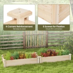 Tangkula Wooden Raised Garden Bed Rectangular Planter Box For Vegetables Fruits Flowers Herbs Outdoor Elevated Planting Bed For Garden -Tangkula GUEST b9bad358 ae9a 4ffb 83a8 2dba8f781623